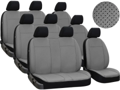 Pokrowce samochodowe do Renault Trafic 9m Spaceclass (2021-...). Pokrowce miarowe skórzane w kolorze szary, pasują do Renault Trafic 9m Spaceclass (2021-...).