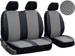 Pokrowce samochodowe do Opel Vivaro C (III) 2+1 (2019-...). Pokrowce miarowe skórzane w kolorze szary, pasują do Opel Vivaro C (III) 2+1 (2019-...).