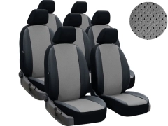 Pokrowce samochodowe do Renault Trafic 7m Spaceclass (2021-...). Pokrowce miarowe skórzane w kolorze szary, pasują do Renault Trafic 7m Spaceclass (2021-...).