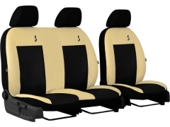 Pokrowce samochodowe do Opel Vivaro C (III) 2+1 (2019-...). Pokrowce miarowe skórzane w kolorze beżowy, pasują do Opel Vivaro C (III) 2+1 (2019-...).