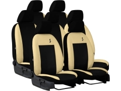 Pokrowce samochodowe do Renault Trafic 7m Spaceclass (2021-...). Pokrowce miarowe skórzane w kolorze beżowy, pasują do Renault Trafic 7m Spaceclass (2021-...).