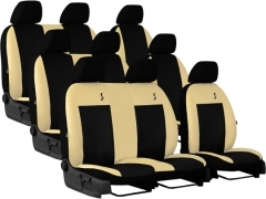 Pokrowce samochodowe do Renault Trafic 9m Spaceclass (2021-...). Pokrowce miarowe skórzane w kolorze beżowy, pasują do Renault Trafic 9m Spaceclass (2021-...).