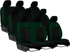 Pokrowce samochodowe do Renault Trafic 9m Spaceclass (2021-...). Pokrowce miarowe skórzane w kolorze zielony, pasują do Renault Trafic 9m Spaceclass (2021-...).