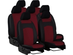 Pokrowce samochodowe do Renault Trafic 7m Spaceclass (2021-...). Pokrowce miarowe skórzane w kolorze bordowy, pasują do Renault Trafic 7m Spaceclass (2021-...).