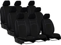 Pokrowce samochodowe do Renault Trafic 9m Spaceclass (2021-...). Pokrowce miarowe skórzane w kolorze czarny, pasują do Renault Trafic 9m Spaceclass (2021-...).