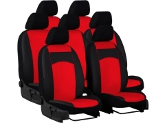 Pokrowce samochodowe do Renault Trafic 7m Spaceclass (2021-...). Pokrowce miarowe skórzane w kolorze czerwony, pasują do Renault Trafic 7m Spaceclass (2021-...).