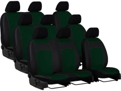 Pokrowce samochodowe do Renault Trafic 9m Spaceclass (2021-...). Pokrowce miarowe skórzane w kolorze zielony, pasują do Renault Trafic 9m Spaceclass (2021-...).