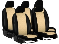 Pokrowce samochodowe do Renault Trafic III 1+1+3x1 (2014-...). Pokrowce miarowe skórzane w kolorze K-4 (beżowy), pasują do Renault Trafic III 1+1+3x1 (2014-...).