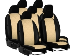 Pokrowce samochodowe do Renault Trafic 7m Spaceclass (2021-...). Pokrowce miarowe skórzane w kolorze K-4 (beżowy), pasują do Renault Trafic 7m Spaceclass (2021-...).