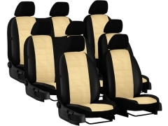 Pokrowce samochodowe do Peugeot Expert III 8m (2017-...). Pokrowce miarowe skórzane w kolorze P-4 (beżowy), pasują do Peugeot Expert III 8m (2017-...).