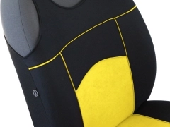 Koszulki samochodowe, Koszulki na siedzenia welurowe w kolorze żółty,.