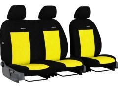Pokrowce samochodowe do Opel Vivaro C (III) 2+1 (2019-...). Pokrowce miarowe welurowe w kolorze żółty, pasują do Opel Vivaro C (III) 2+1 (2019-...).